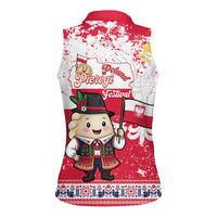 Poland Pierogi Festival Women Sleeveless Polo Shirt Funny Dumpling Costume With Flag - Wonder Print Shop