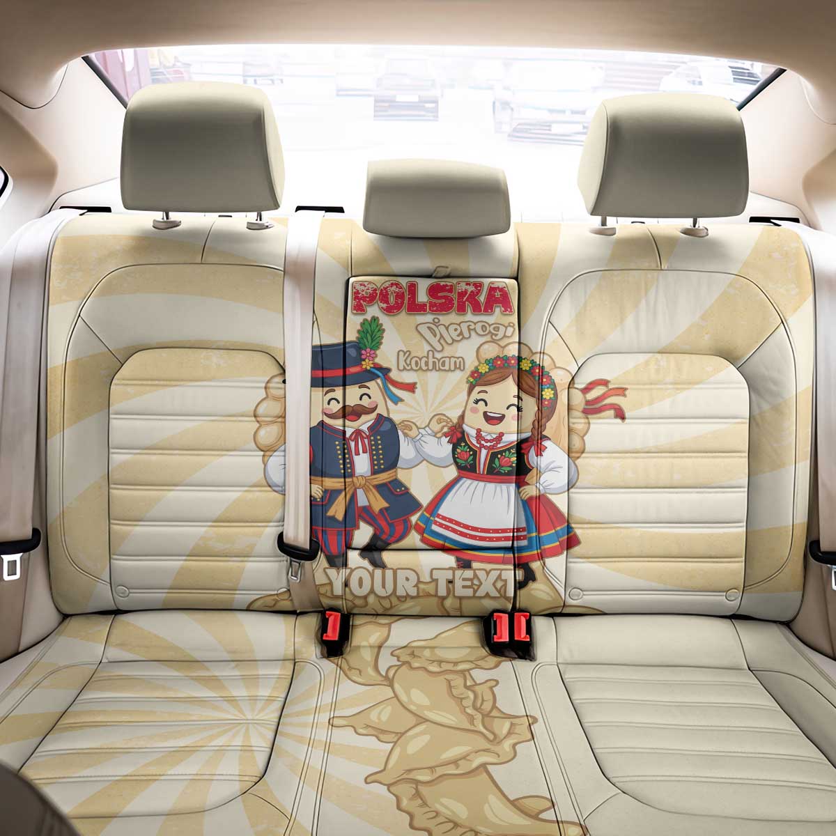 Personalised Pierogi Festival Poland Back Car Seat Cover Polska Dumpling Kocham - Wonder Print Shop