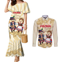 Personalised Pierogi Festival Poland Couples Matching Mermaid Dress and Long Sleeve Button Shirt Polska Dumpling Kocham - Wonder Print Shop