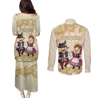 Personalised Pierogi Festival Poland Couples Matching Puletasi and Long Sleeve Button Shirt Polska Dumpling Kocham - Wonder Print Shop