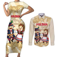 Personalised Pierogi Festival Poland Couples Matching Short Sleeve Bodycon Dress and Long Sleeve Button Shirt Polska Dumpling Kocham - Wonder Print Shop