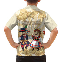 Personalised Pierogi Festival Poland Family Matching Off The Shoulder Long Sleeve Dress and Hawaiian Shirt Polska Dumpling Kocham - Wonder Print Shop