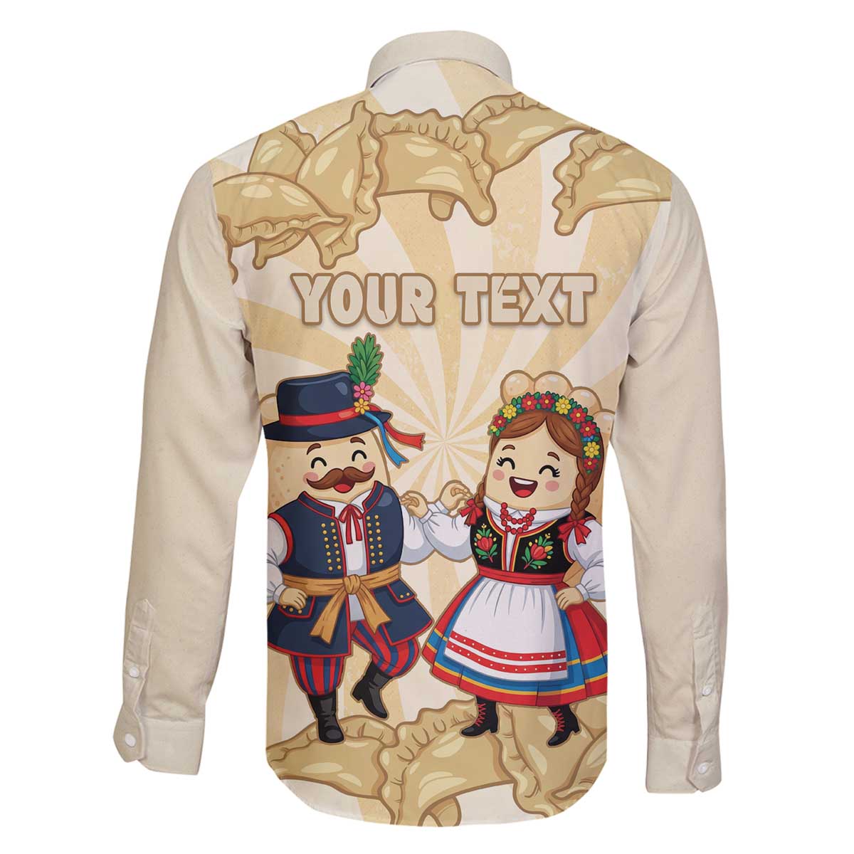 Personalised Pierogi Festival Poland Family Matching Off The Shoulder Long Sleeve Dress and Hawaiian Shirt Polska Dumpling Kocham - Wonder Print Shop