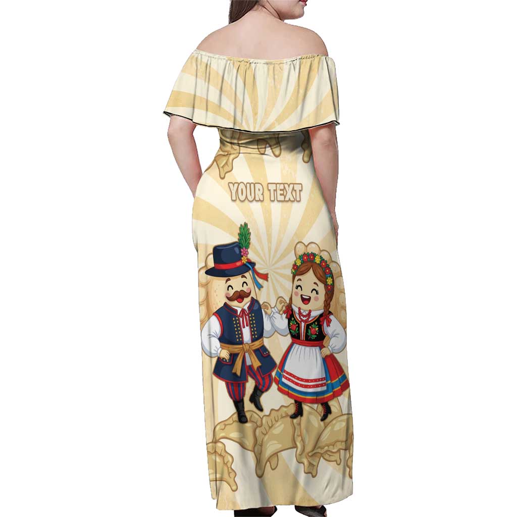 Personalised Pierogi Festival Poland Family Matching Off Shoulder Maxi Dress and Hawaiian Shirt Polska Dumpling Kocham - Wonder Print Shop