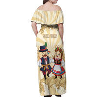 Personalised Pierogi Festival Poland Family Matching Off Shoulder Maxi Dress and Hawaiian Shirt Polska Dumpling Kocham - Wonder Print Shop