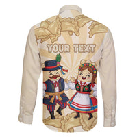 Personalised Pierogi Festival Poland Family Matching Off Shoulder Short Dress and Hawaiian Shirt Polska Dumpling Kocham - Wonder Print Shop