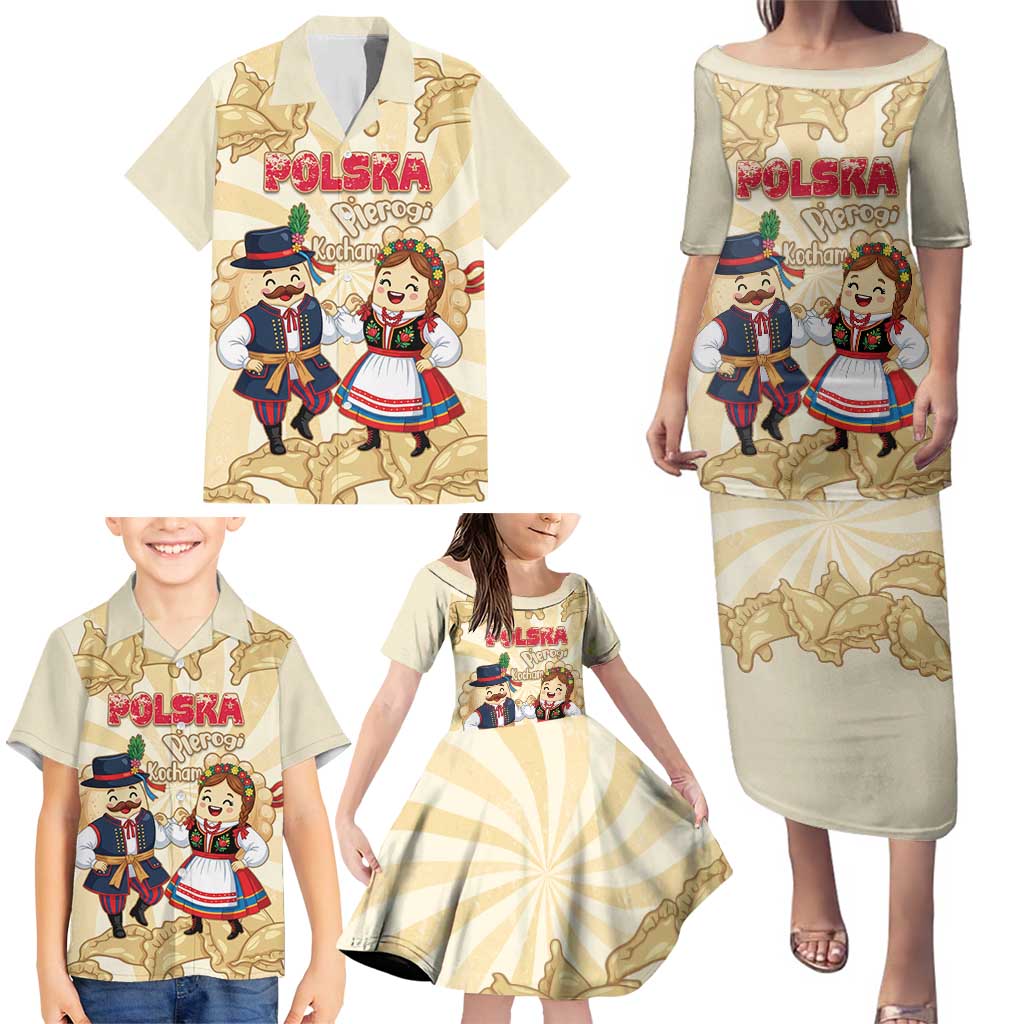 Personalised Pierogi Festival Poland Family Matching Puletasi and Hawaiian Shirt Polska Dumpling Kocham - Wonder Print Shop