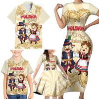 Personalised Pierogi Festival Poland Family Matching Short Sleeve Bodycon Dress and Hawaiian Shirt Polska Dumpling Kocham - Wonder Print Shop