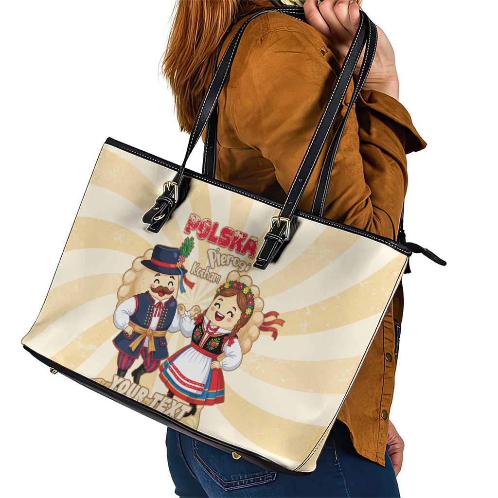 Personalised Pierogi Festival Poland Leather Tote Bag Polska Dumpling Kocham - Wonder Print Shop