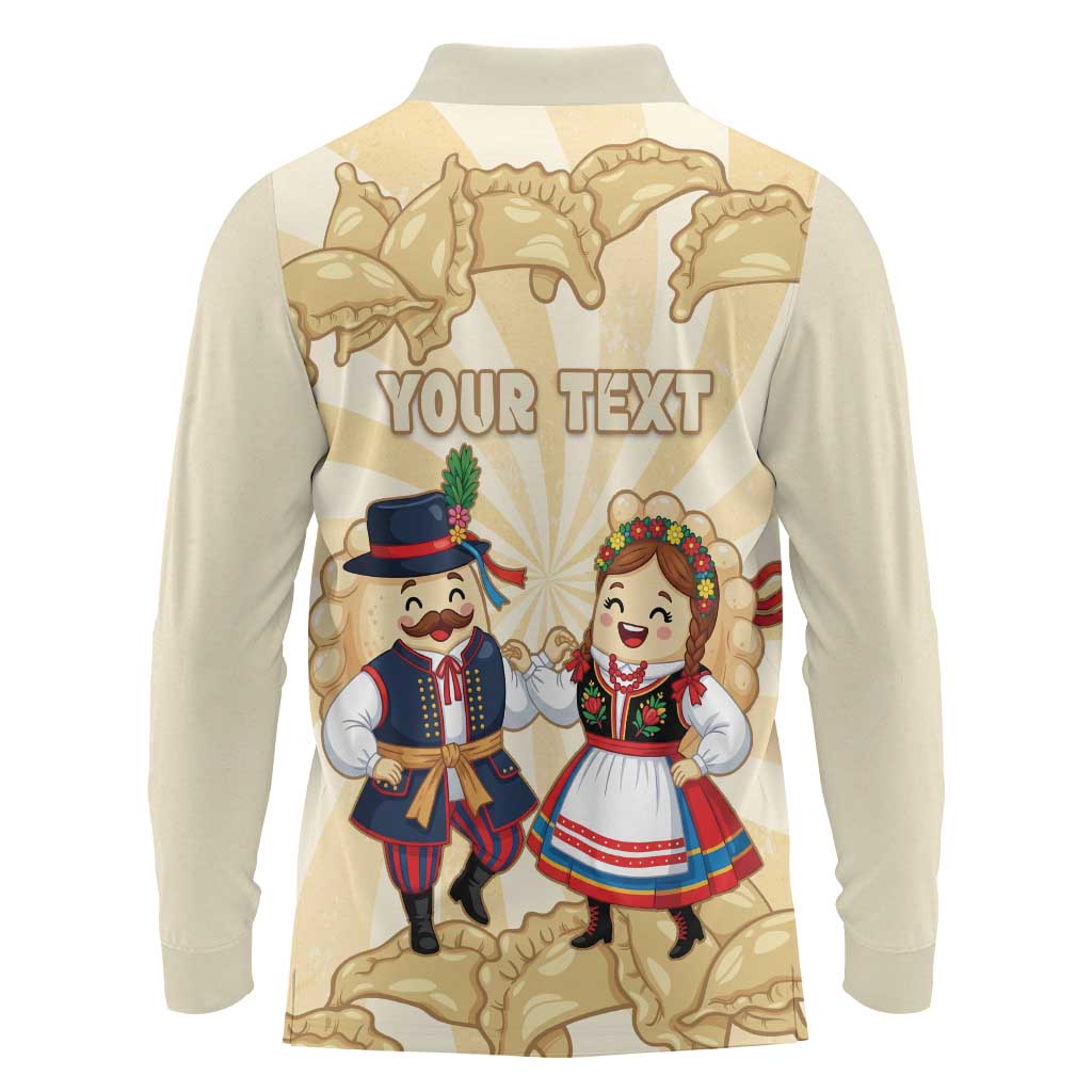 Personalised Pierogi Festival Poland Long Sleeve Polo Shirt Polska Dumpling Kocham - Wonder Print Shop