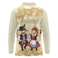 Personalised Pierogi Festival Poland Long Sleeve Polo Shirt Polska Dumpling Kocham - Wonder Print Shop