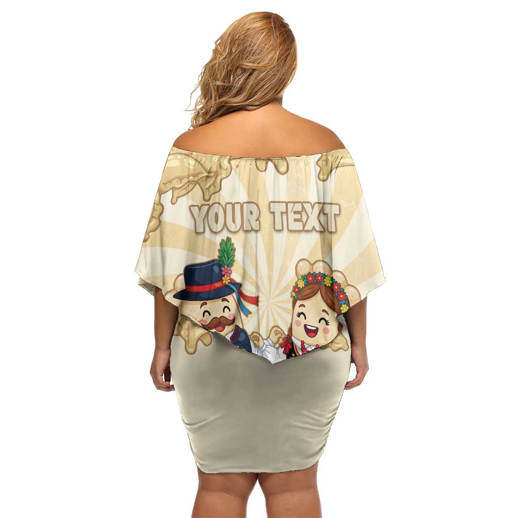 Personalised Pierogi Festival Poland Off Shoulder Short Dress Polska Dumpling Kocham - Wonder Print Shop