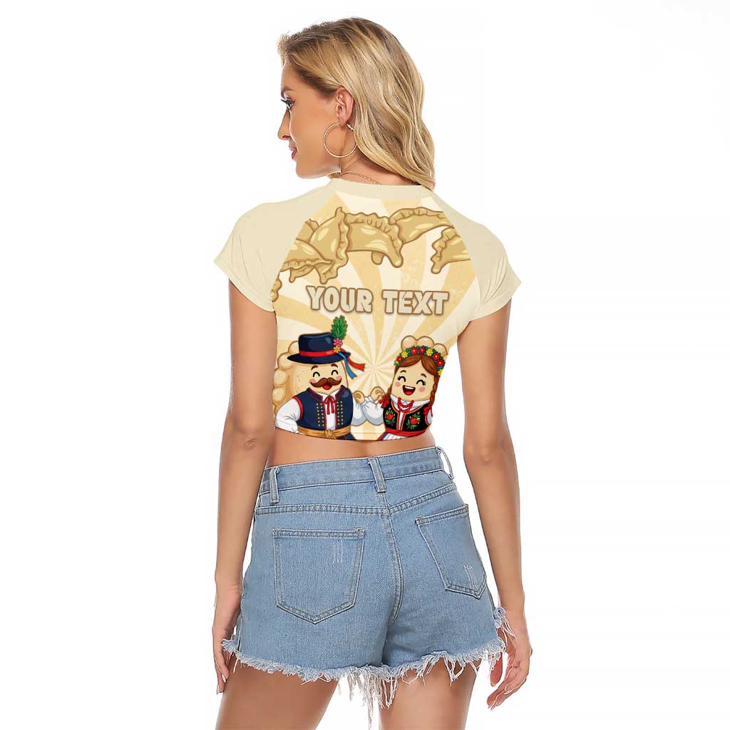 Personalised Pierogi Festival Poland Raglan Cropped T Shirt Polska Dumpling Kocham - Wonder Print Shop