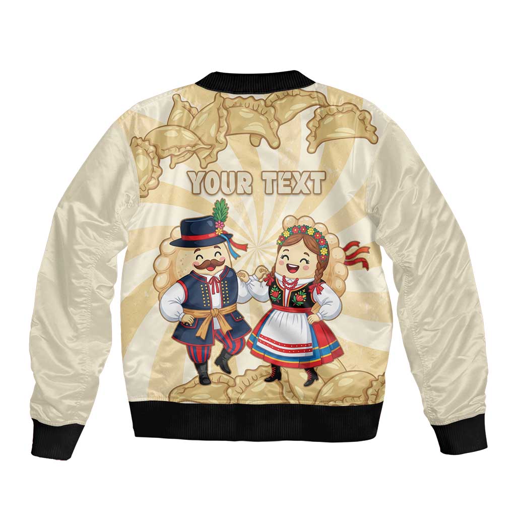 Personalised Pierogi Festival Poland Sleeve Zip Bomber Jacket Polska Dumpling Kocham - Wonder Print Shop