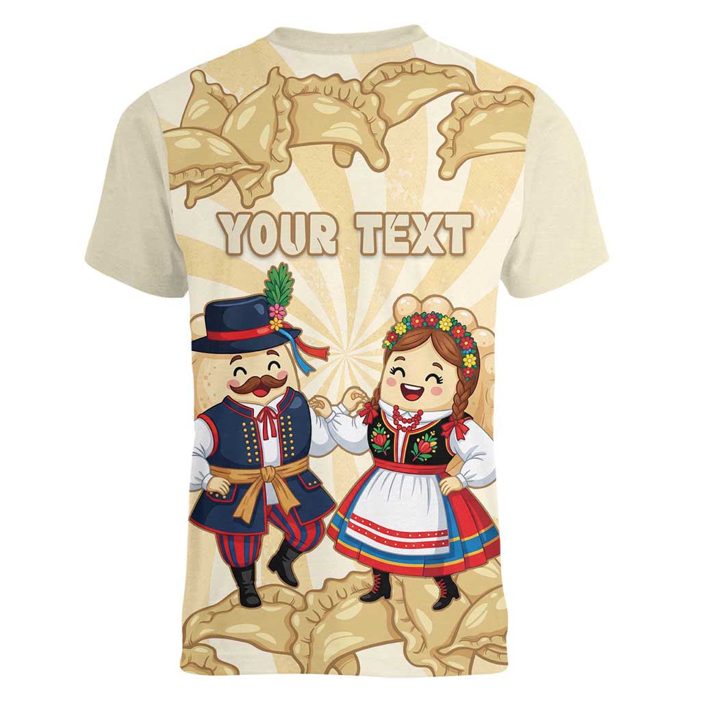 Personalised Pierogi Festival Poland Women V-Neck T-Shirt Polska Dumpling Kocham - Wonder Print Shop