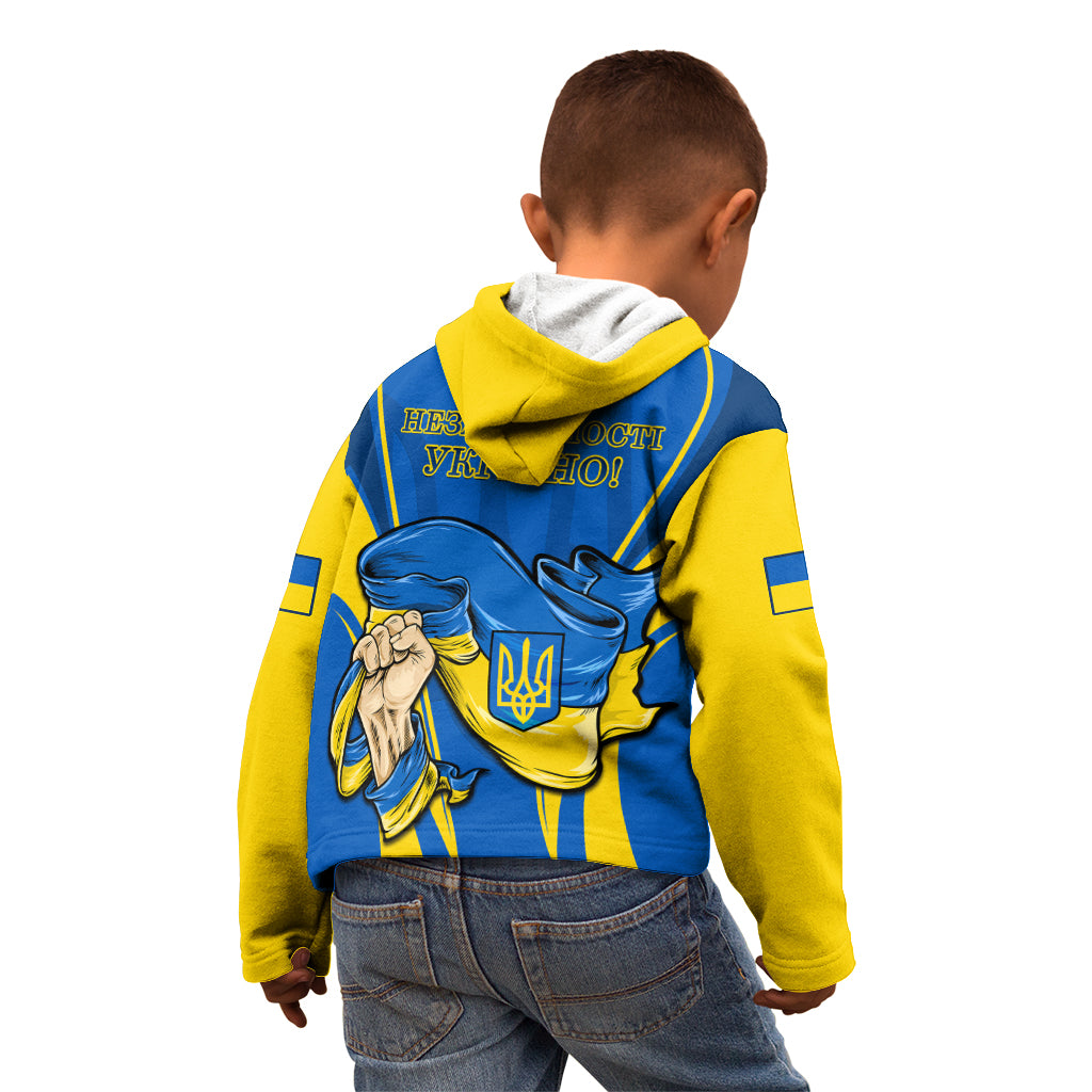Ukraine Kid Hoodie Happy Ukrainian 32nd Independence Anniversary - Wonder Print Shop