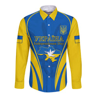 Ukraine Long Sleeve Button Shirt Happy Ukrainian 32nd Independence Anniversary - Wonder Print Shop