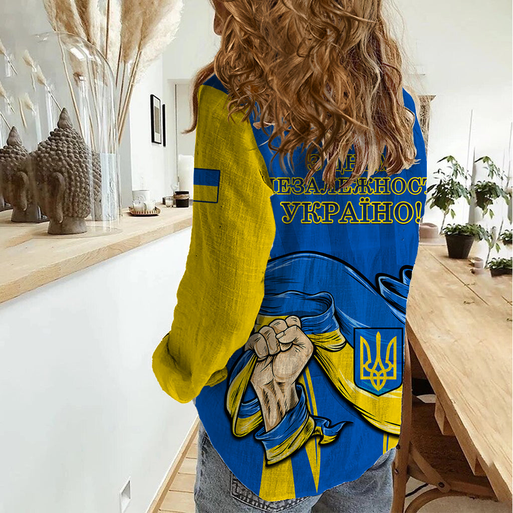 Ukraine Women Casual Shirt Happy Ukrainian 32nd Independence Anniversary - Wonder Print Shop