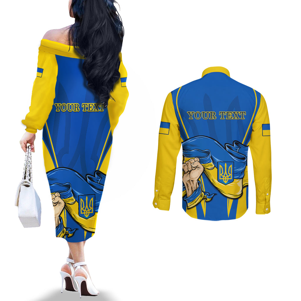custom-ukraine-couples-matching-off-the-shoulder-long-sleeve-dress-and-long-sleeve-button-shirts-happy-ukrainian-32nd-independence-anniversary