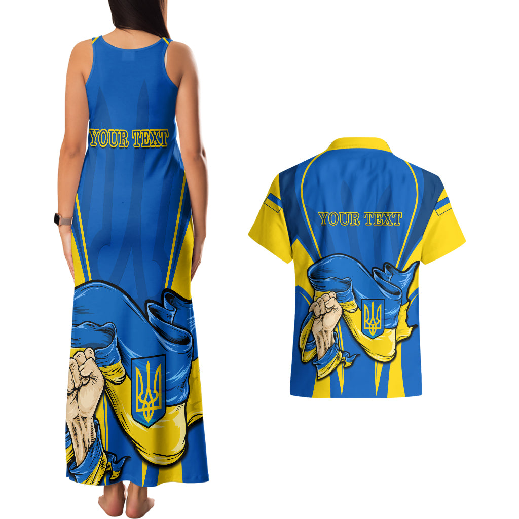 Custom Ukraine Couples Matching Tank Maxi Dress And Hawaiian Shirt Happy Ukrainian 32nd Independence Anniversary - Wonder Print Shop