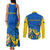 Custom Ukraine Couples Matching Tank Maxi Dress and Long Sleeve Button Shirts Happy Ukrainian 32nd Independence Anniversary - Wonder Print Shop