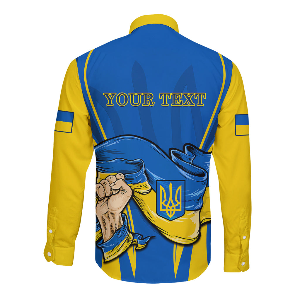 Custom Ukraine Long Sleeve Button Shirt Happy Ukrainian 32nd Independence Anniversary - Wonder Print Shop