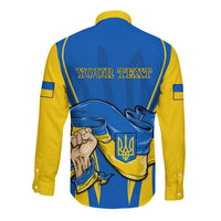 Custom Ukraine Long Sleeve Button Shirt Happy Ukrainian 32nd Independence Anniversary - Wonder Print Shop
