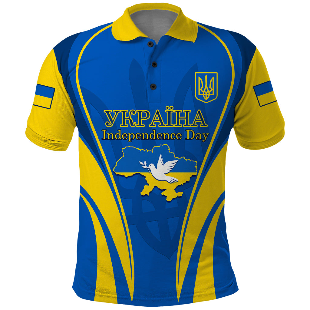 Custom Ukraine Polo Shirt Happy Ukrainian 32nd Independence Anniversary - Wonder Print Shop