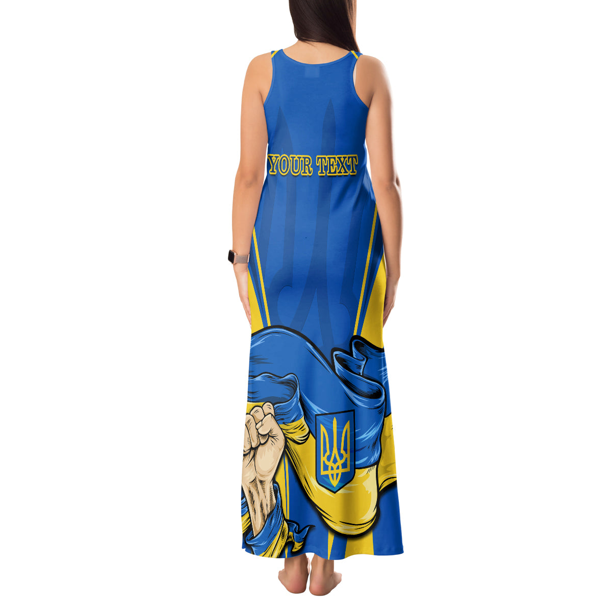 Custom Ukraine Tank Maxi Dress Happy Ukrainian 32nd Independence Anniversary - Wonder Print Shop