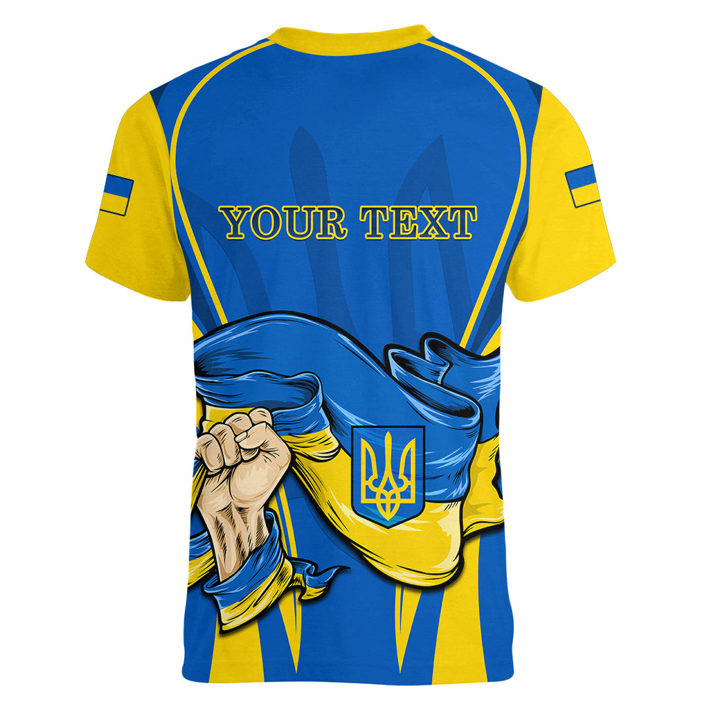 Custom Ukraine Women V Neck T Shirt Happy Ukrainian 32nd Independence Anniversary - Wonder Print Shop