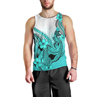 hawaii-men-tank-top-polynesian-shark-tattoo-with-plumeria-turquoise-gradient