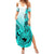 Hawaii Summer Maxi Dress Polynesian Shark Tattoo With Plumeria Turquoise Gradient - Wonder Print Shop