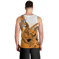 hawaii-men-tank-top-polynesian-shark-tattoo-with-plumeria-orange-gradient