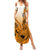 Hawaii Summer Maxi Dress Polynesian Shark Tattoo With Plumeria Orange Gradient - Wonder Print Shop