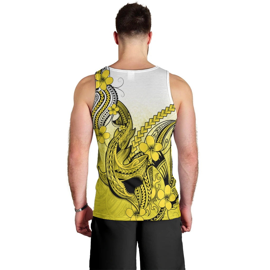 hawaii-men-tank-top-polynesian-shark-tattoo-with-plumeria-yellow-gradient