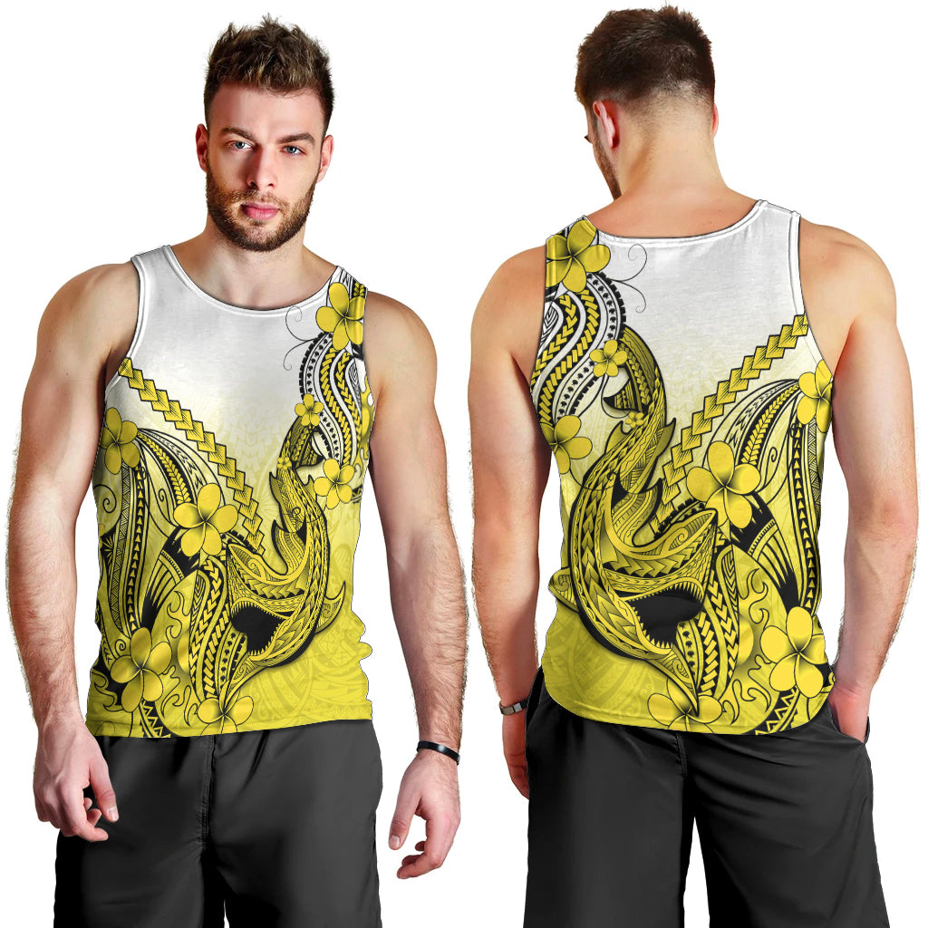 hawaii-men-tank-top-polynesian-shark-tattoo-with-plumeria-yellow-gradient