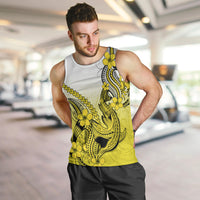 hawaii-men-tank-top-polynesian-shark-tattoo-with-plumeria-yellow-gradient