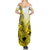 Hawaii Summer Maxi Dress Polynesian Shark Tattoo With Plumeria Yellow Gradient - Wonder Print Shop