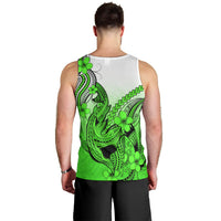 hawaii-men-tank-top-polynesian-shark-tattoo-with-plumeria-green-gradient