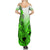 Hawaii Summer Maxi Dress Polynesian Shark Tattoo With Plumeria Green Gradient - Wonder Print Shop