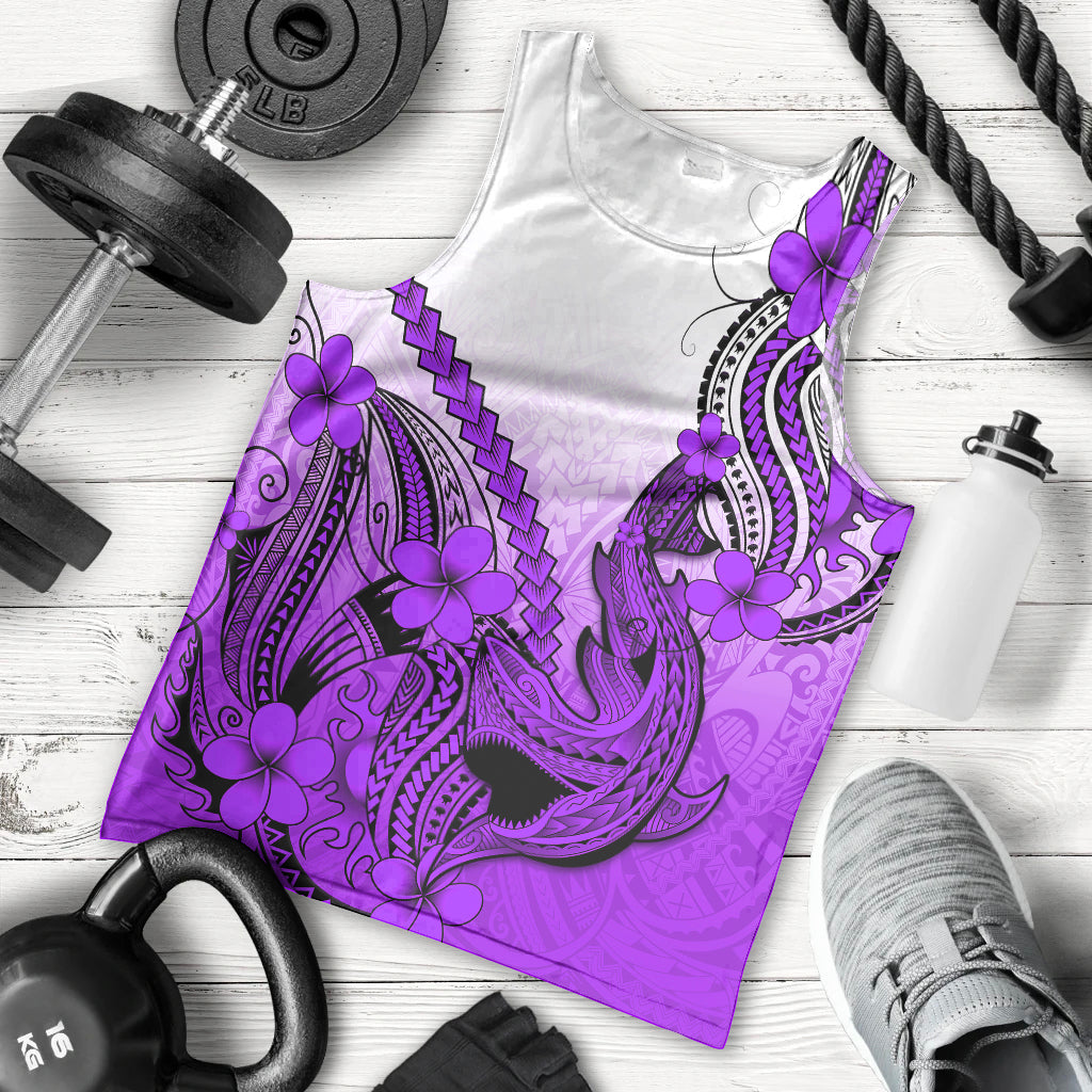 hawaii-men-tank-top-polynesian-shark-tattoo-with-plumeria-purple-gradient