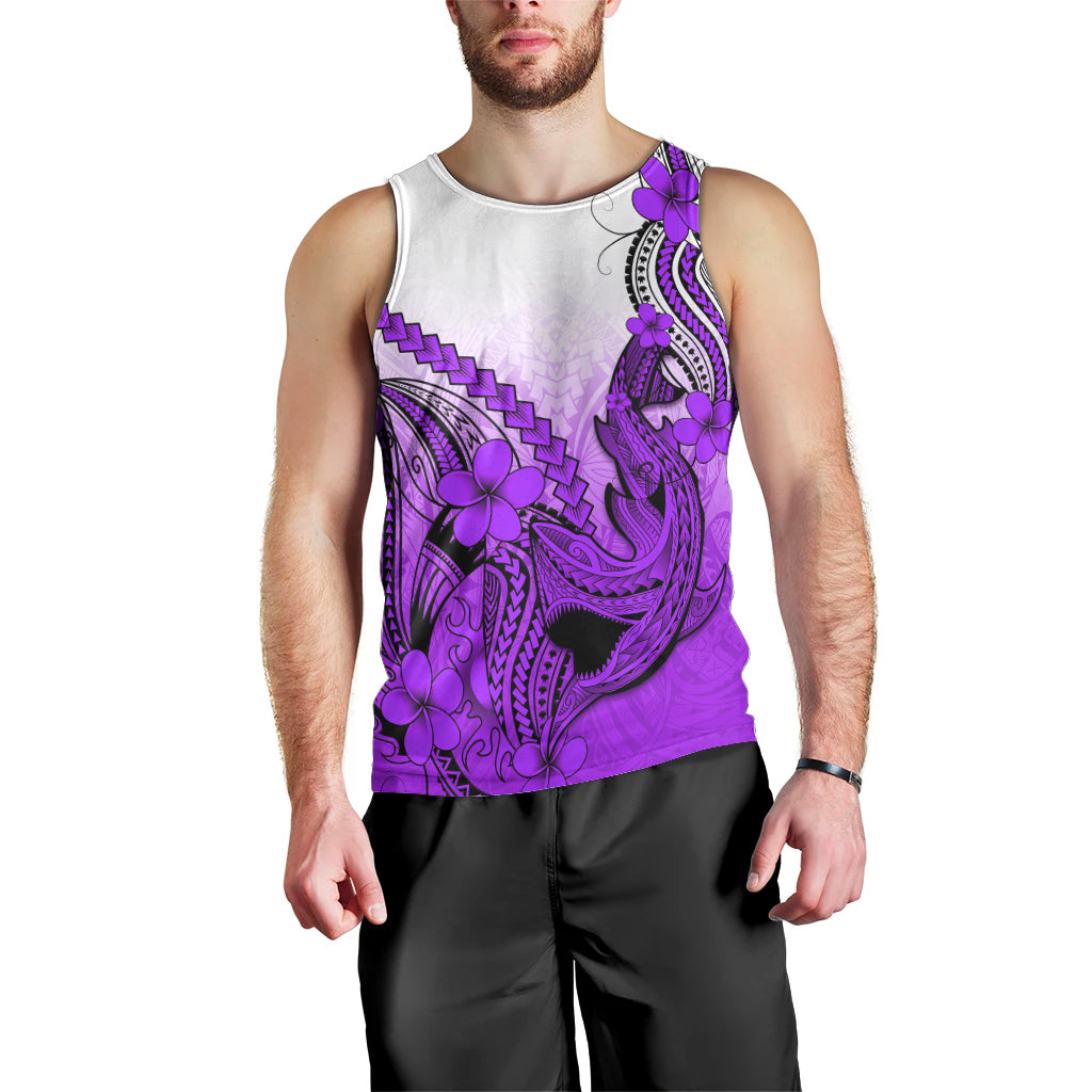 hawaii-men-tank-top-polynesian-shark-tattoo-with-plumeria-purple-gradient