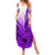Hawaii Summer Maxi Dress Polynesian Shark Tattoo With Plumeria Purple Gradient - Wonder Print Shop