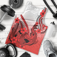 hawaii-men-tank-top-polynesian-shark-tattoo-with-plumeria-red-gradient