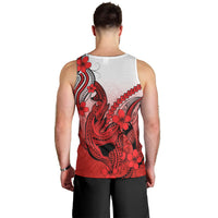 hawaii-men-tank-top-polynesian-shark-tattoo-with-plumeria-red-gradient