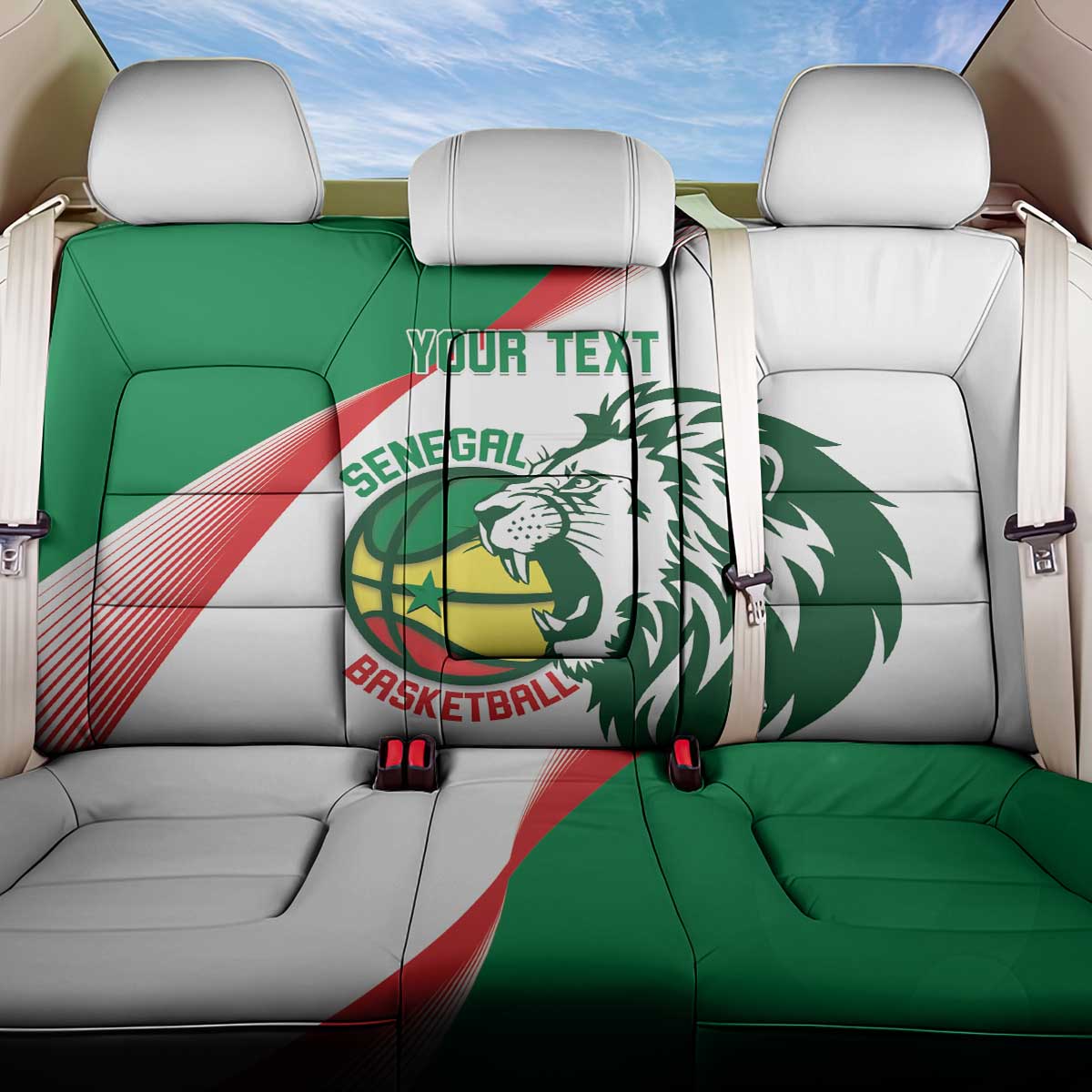 Senegal Basketball Custom Back Car Seat Cover Come On Lions - Wonder Print Shop