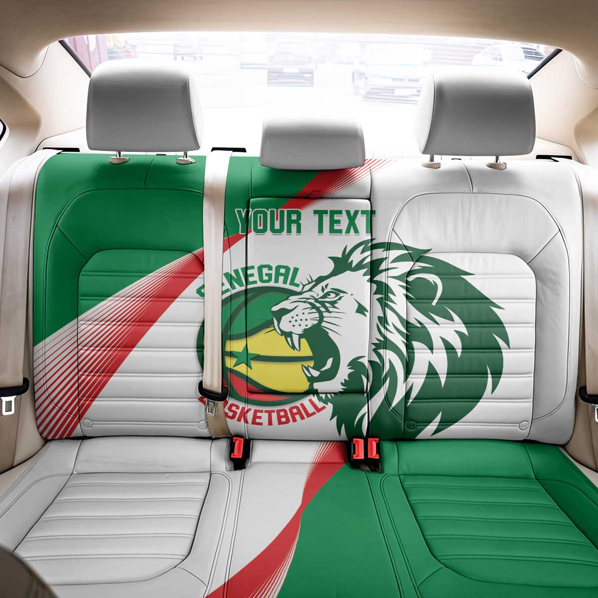 Senegal Basketball Custom Back Car Seat Cover Come On Lions - Wonder Print Shop
