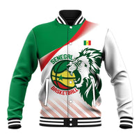 Senegal Basketball Custom Baseball Jacket Come On Lions - Wonder Print Shop