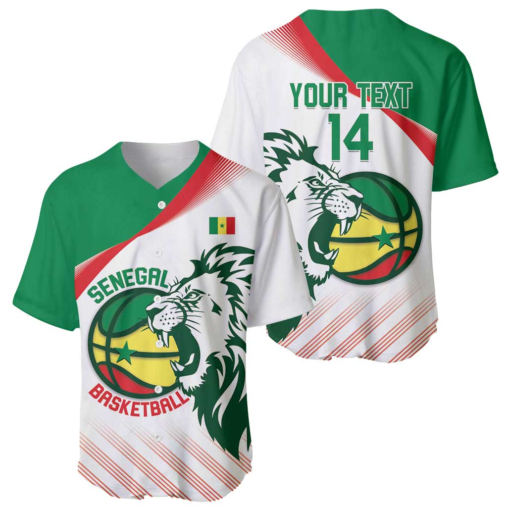 Senegal Basketball Custom Baseball Jersey Come On Lions - Wonder Print Shop