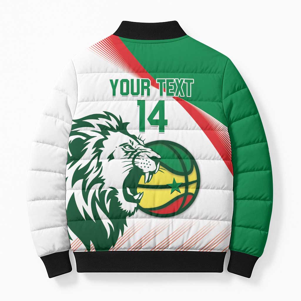 Senegal Basketball Custom Bomber Puffer Jacket Come On Lions - Wonder Print Shop